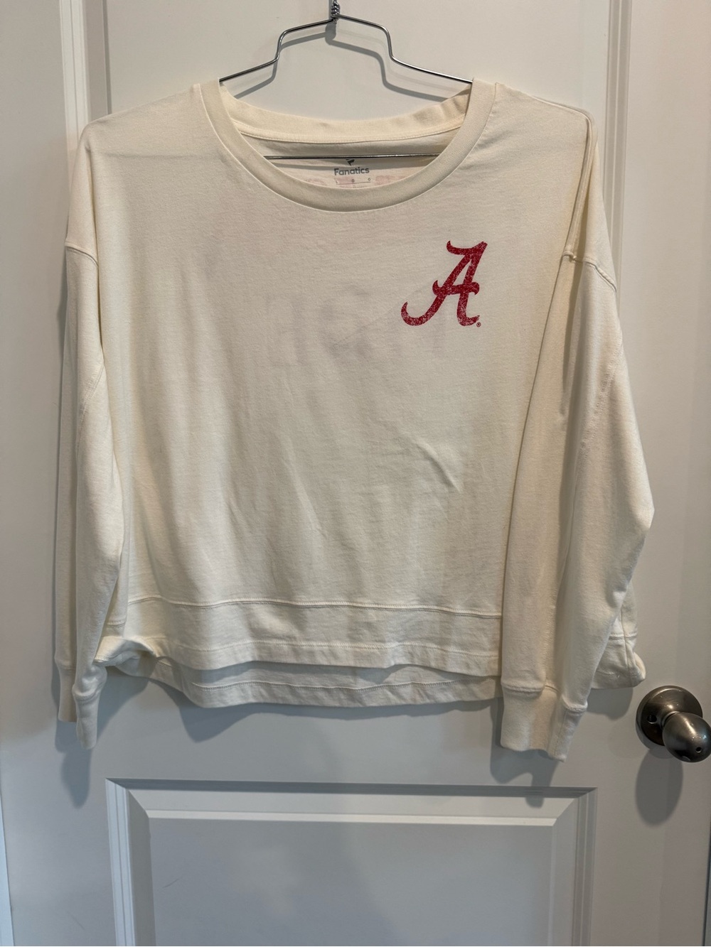 Fanatics Cream Crewneck T-shirt with Alabama Logo